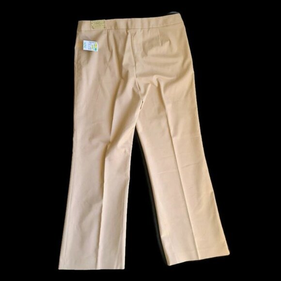 NWT Women's Beige Office Pants 16 Boutique Essentials Trousers Straight - Picture 3 of 12